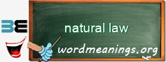 WordMeaning blackboard for natural law